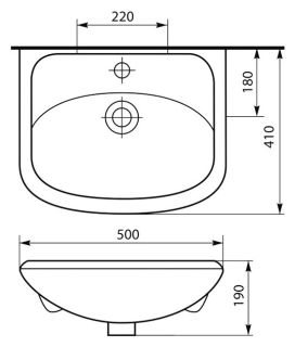 Мебельная раковина Rosa Уют 4620008192758 50см белый